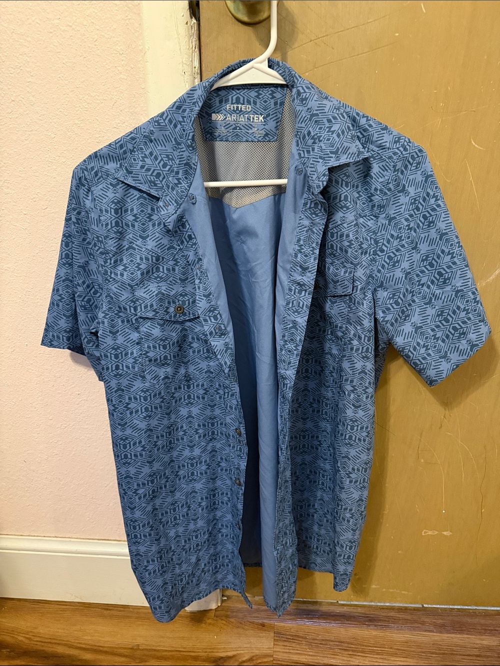Ariat Blue Geometric Short Sleeve Shirt Jacket